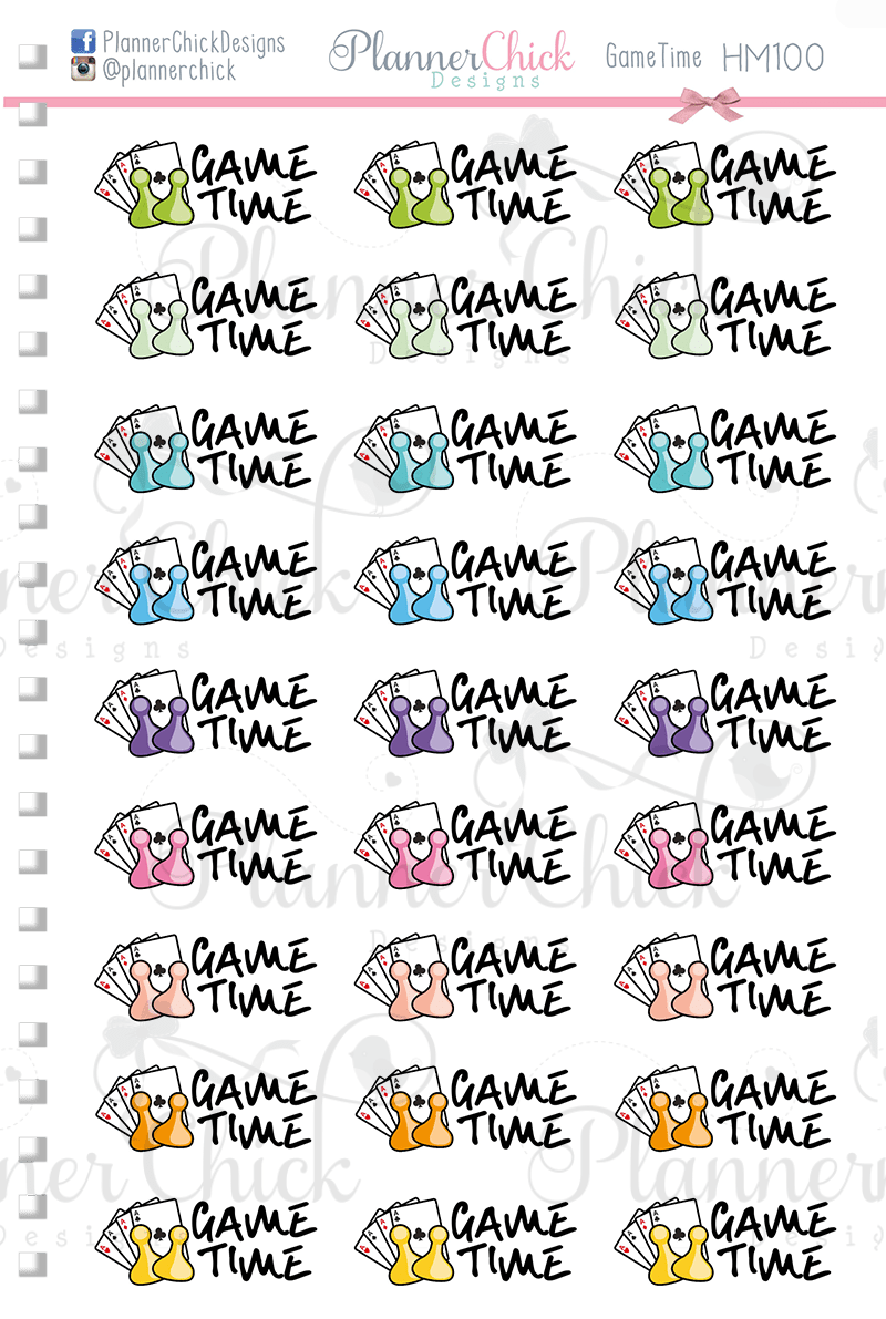 Game Time Planner Stickers