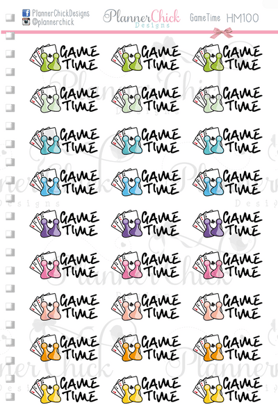 Game Time Planner Stickers