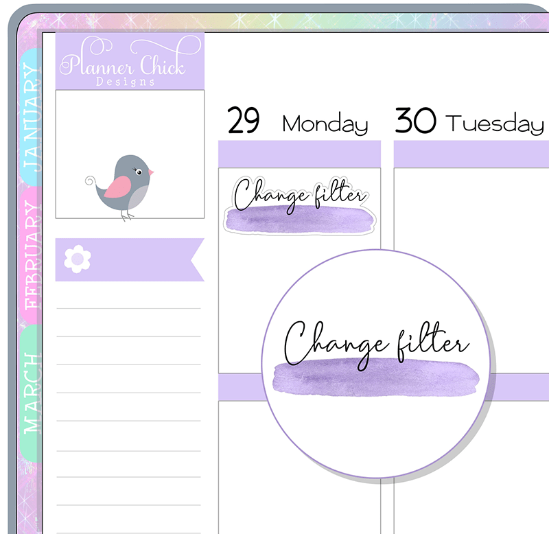 Change Filter Planner Stickers