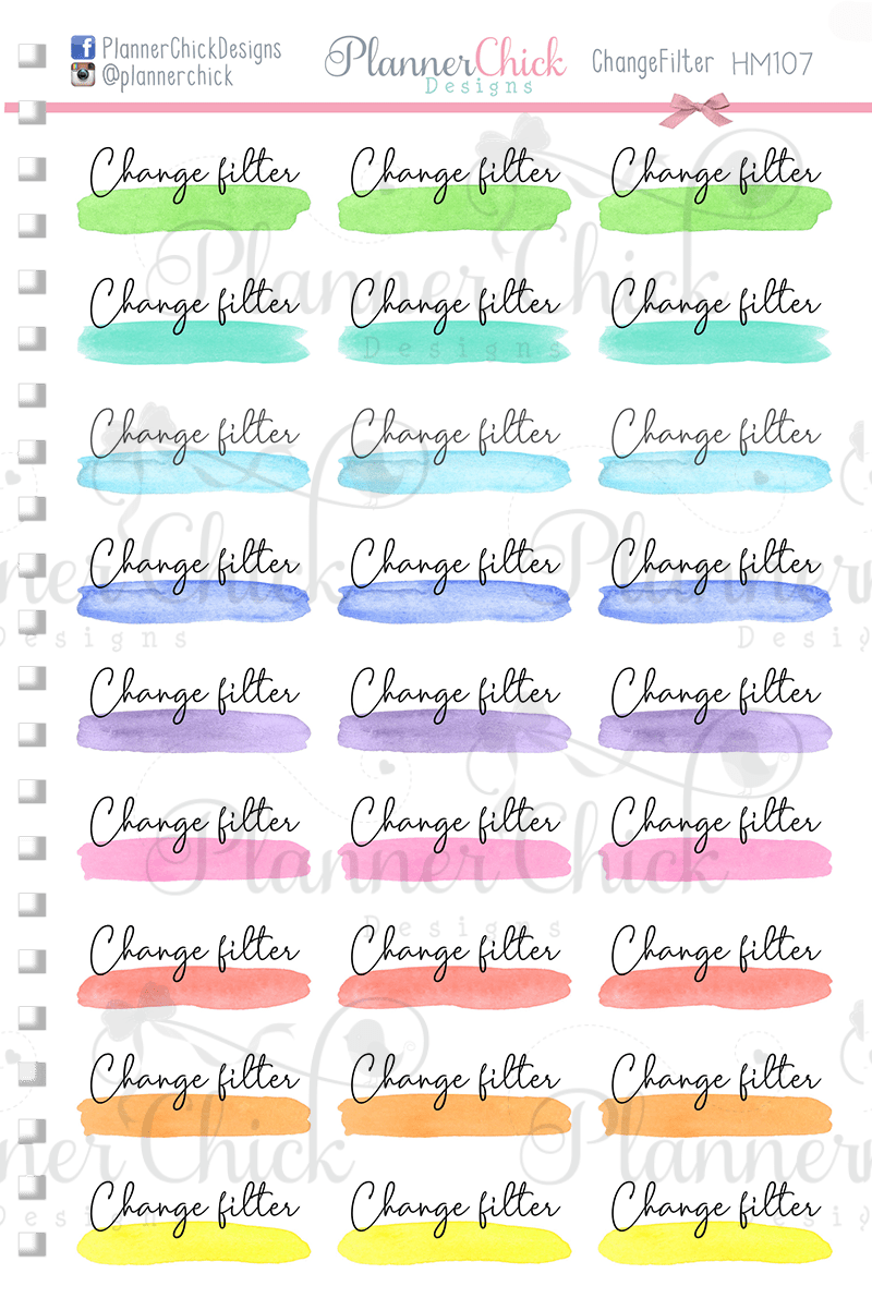 Change Filter Planner Stickers