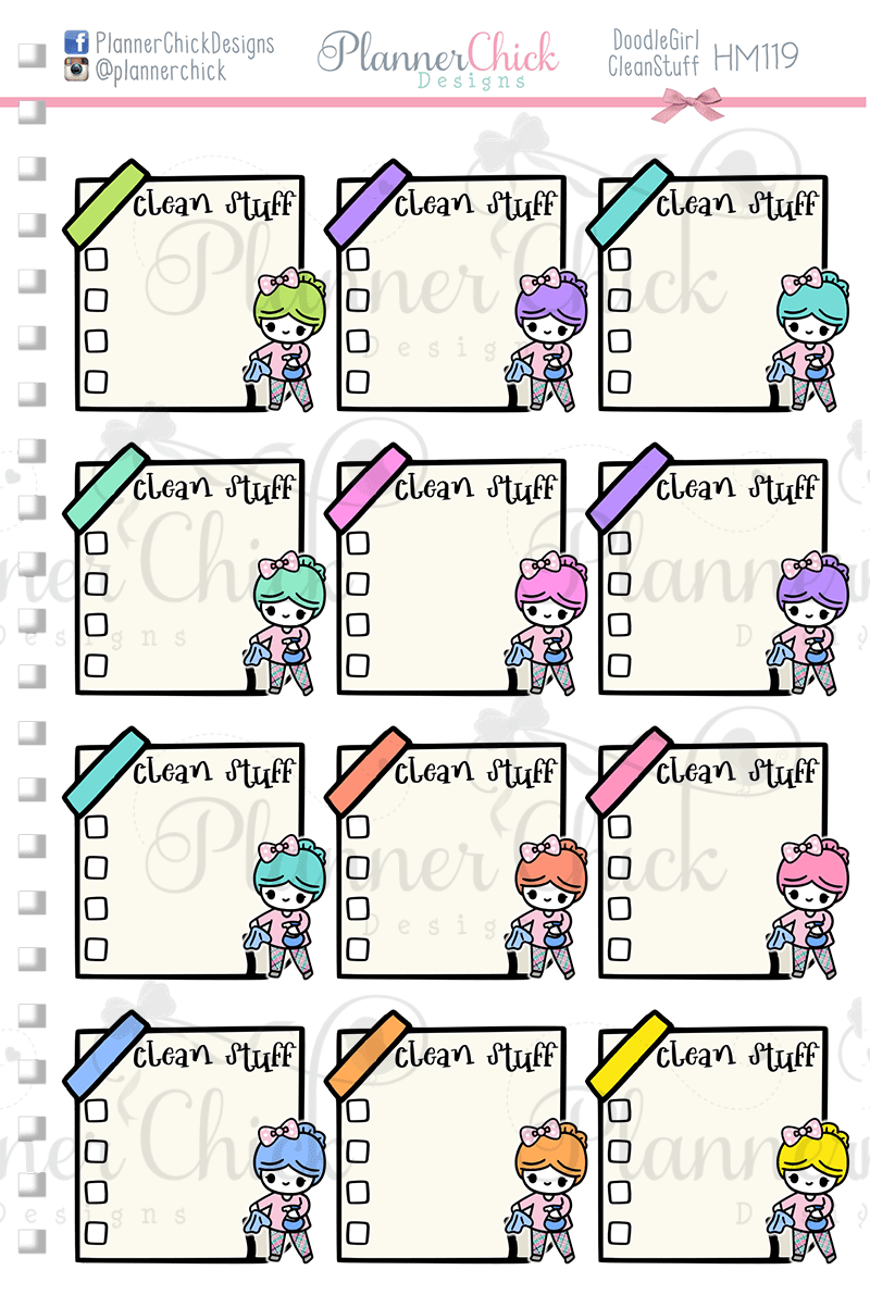 Doodle Girl ~ Clean Stuff Checklists