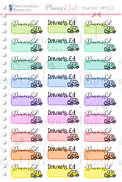 Driver's Ed Planner Stickers