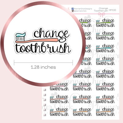 Change Toothbrush Planner Stickers