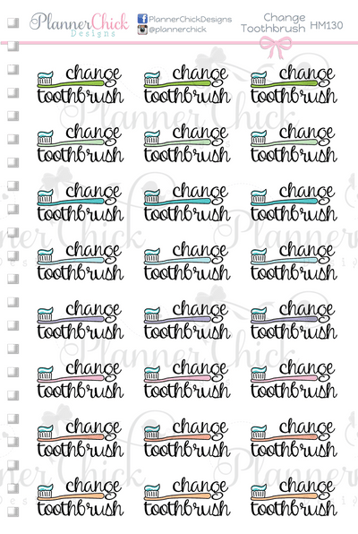 Change Toothbrush Planner Stickers