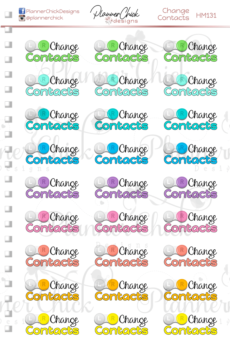 Change Contacts Planner Stickers