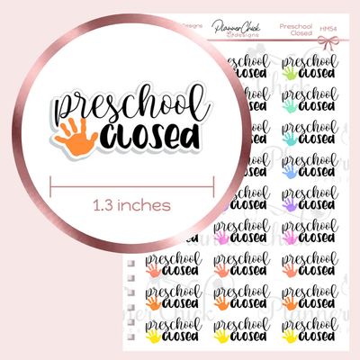 Preschool Closed Planner Stickers