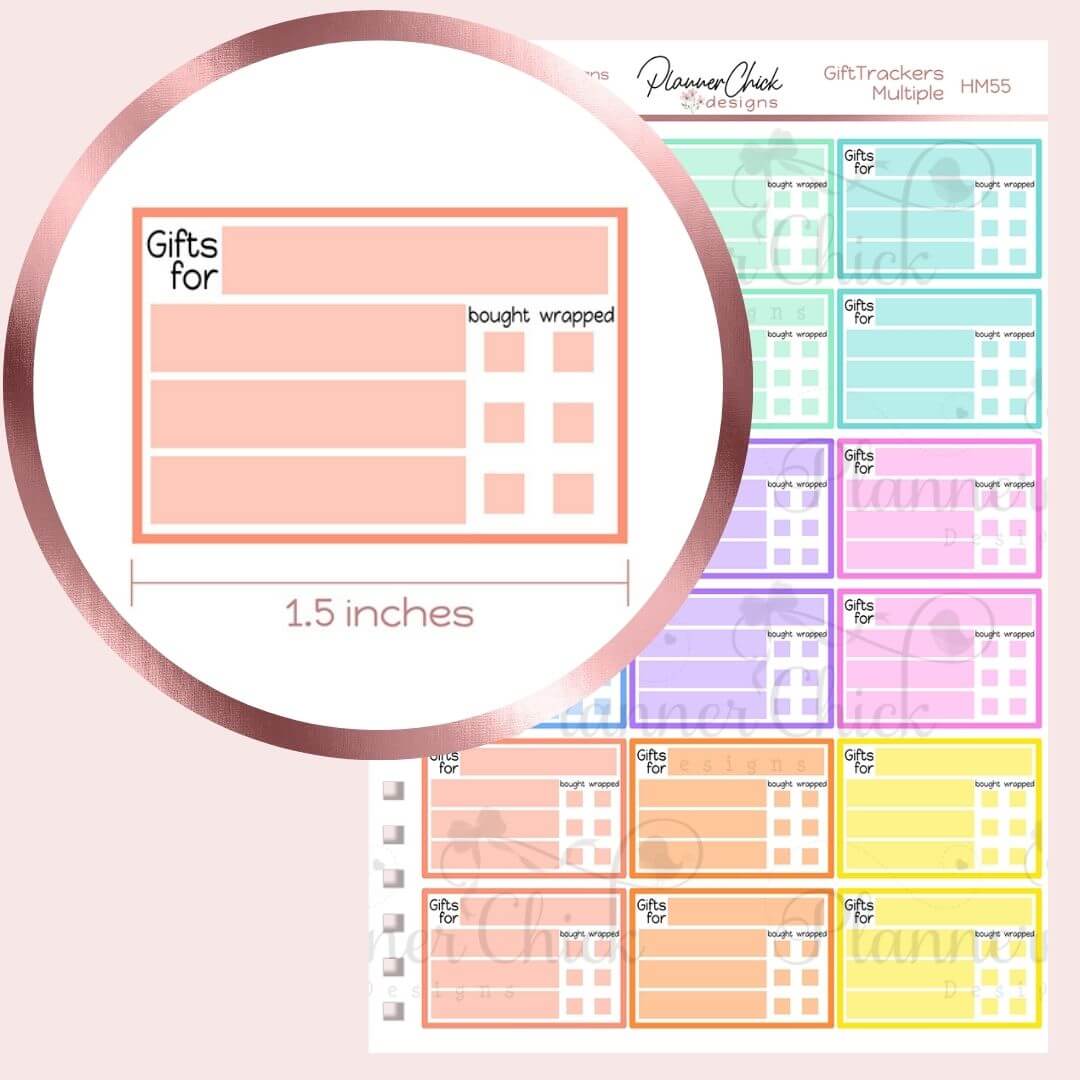 Gift Tracker Planner Stickers