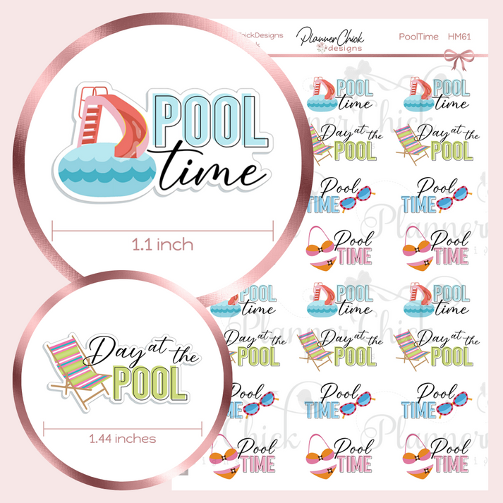 Pool Time Planner Stickers – PlannerChickDesigns