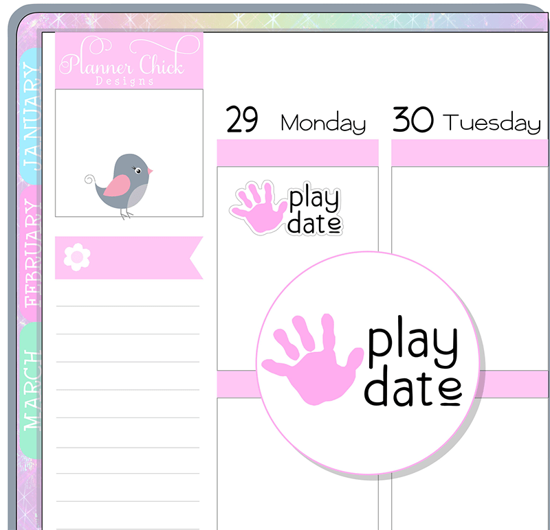 Colorful Playdate Planner Stickers