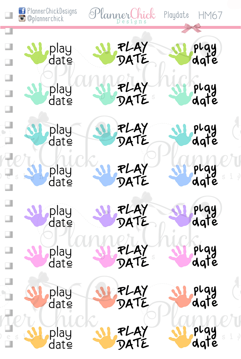 Colorful Playdate Planner Stickers