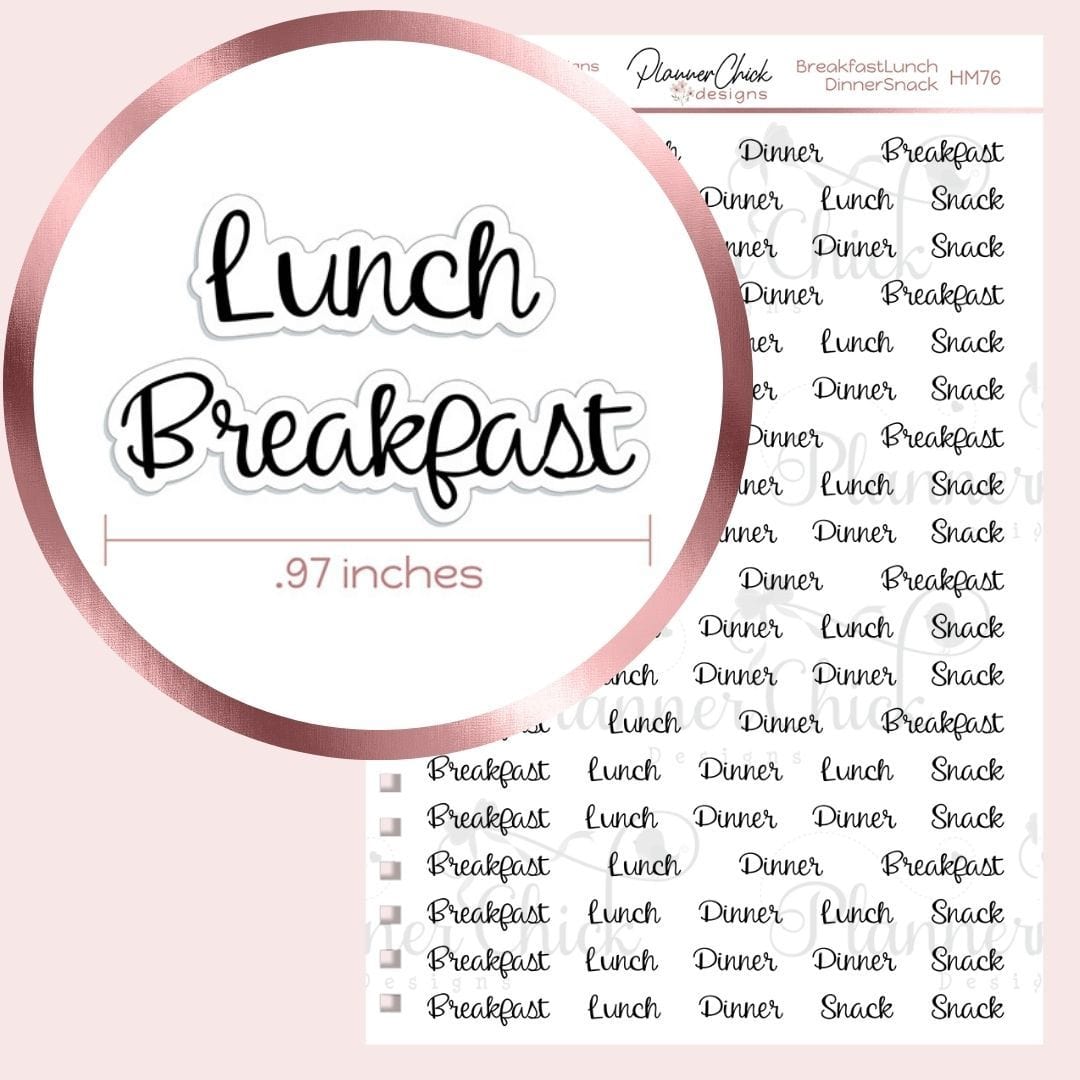 Breakfast, Lunch, Dinner & Snack Planner Stickers