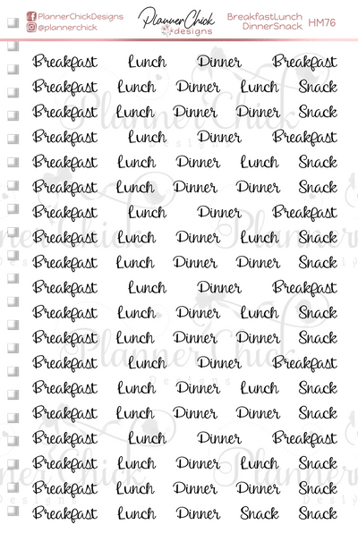 Breakfast, Lunch, Dinner & Snack Planner Stickers