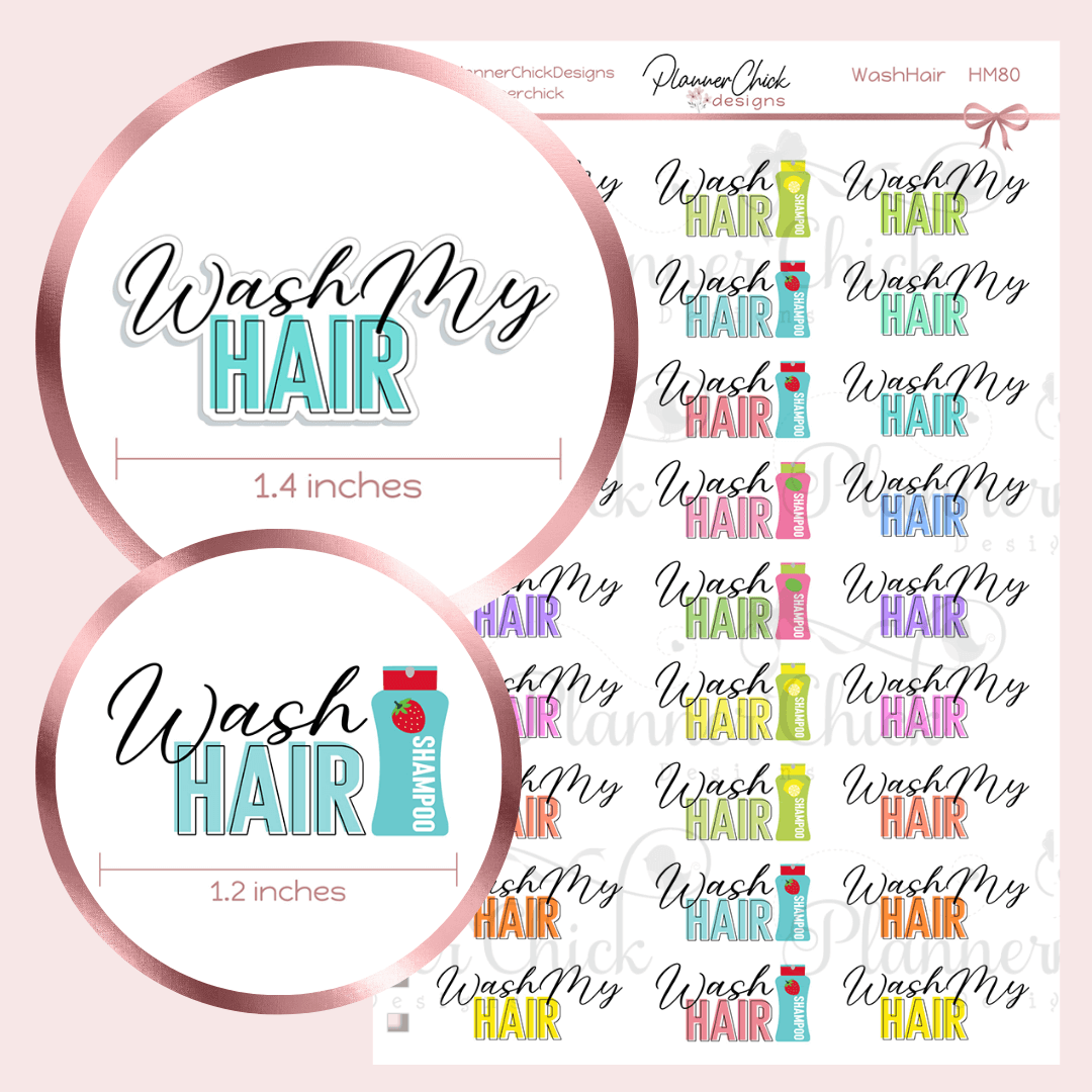 Wash Hair Planner Stickers