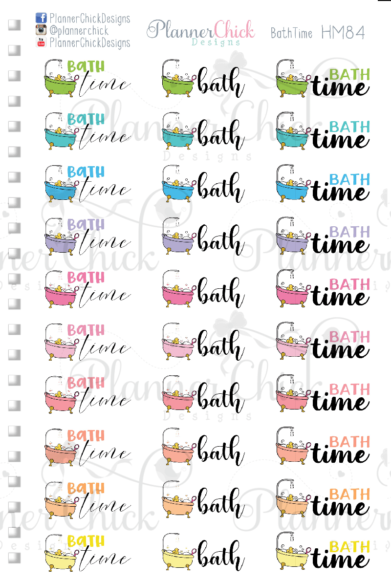 Bath Time Format Bath Time – PlannerChickDesigns