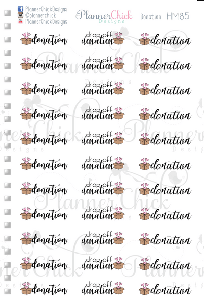 Donation Planner Stickers