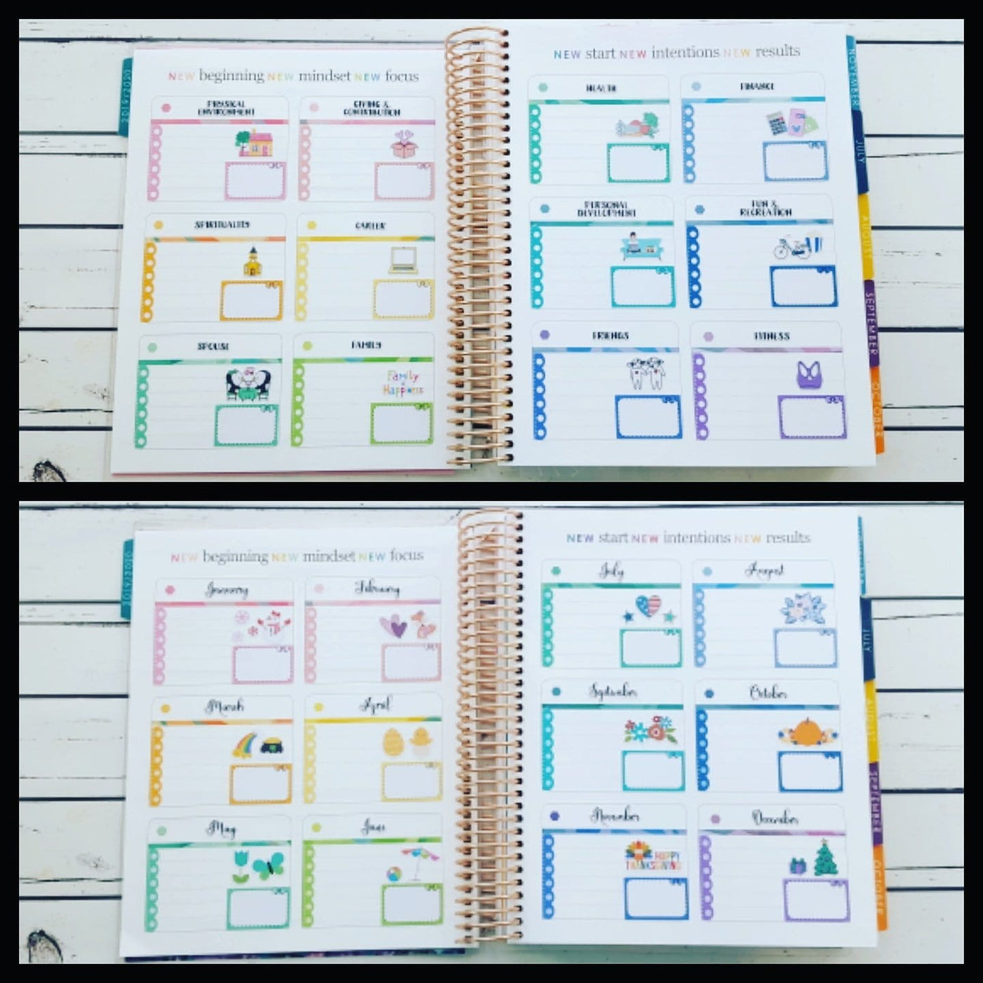 Yearly Kit ~ Best Life Goals (TWO sheets)