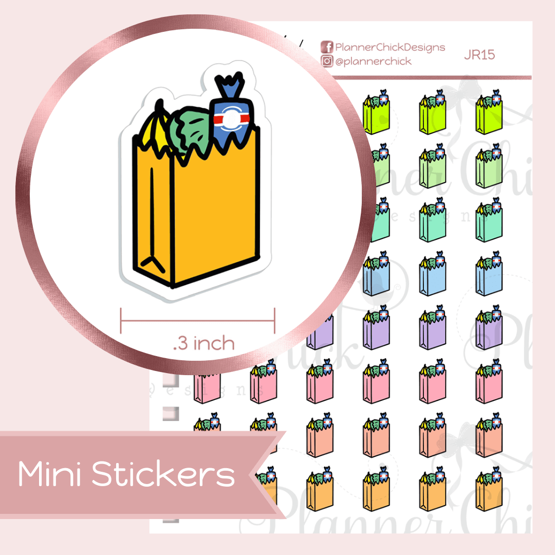 Mini Stickers ~ Grocery Bags – PlannerChickDesigns