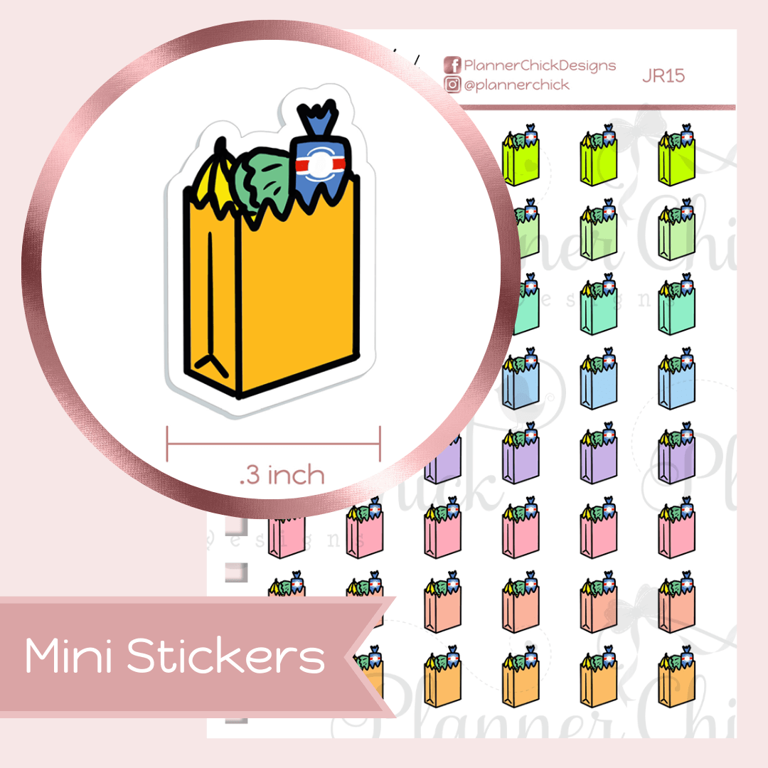 Mini Stickers ~ Grocery Bags