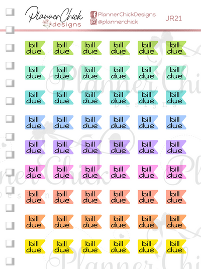 Mini Stickers ~ Bill Due Flags