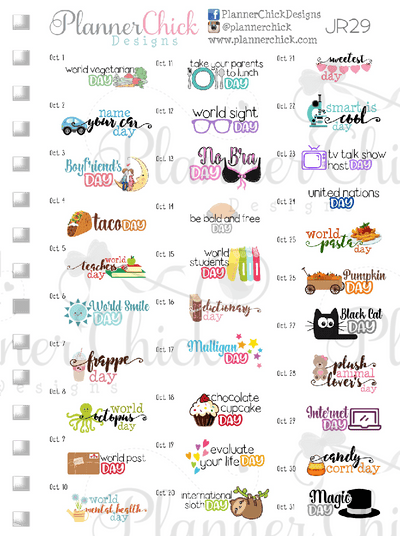 Mini Stickers ~ October Wacky Holidays
