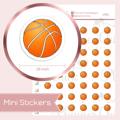 Mini Stickers ~ Basketballs