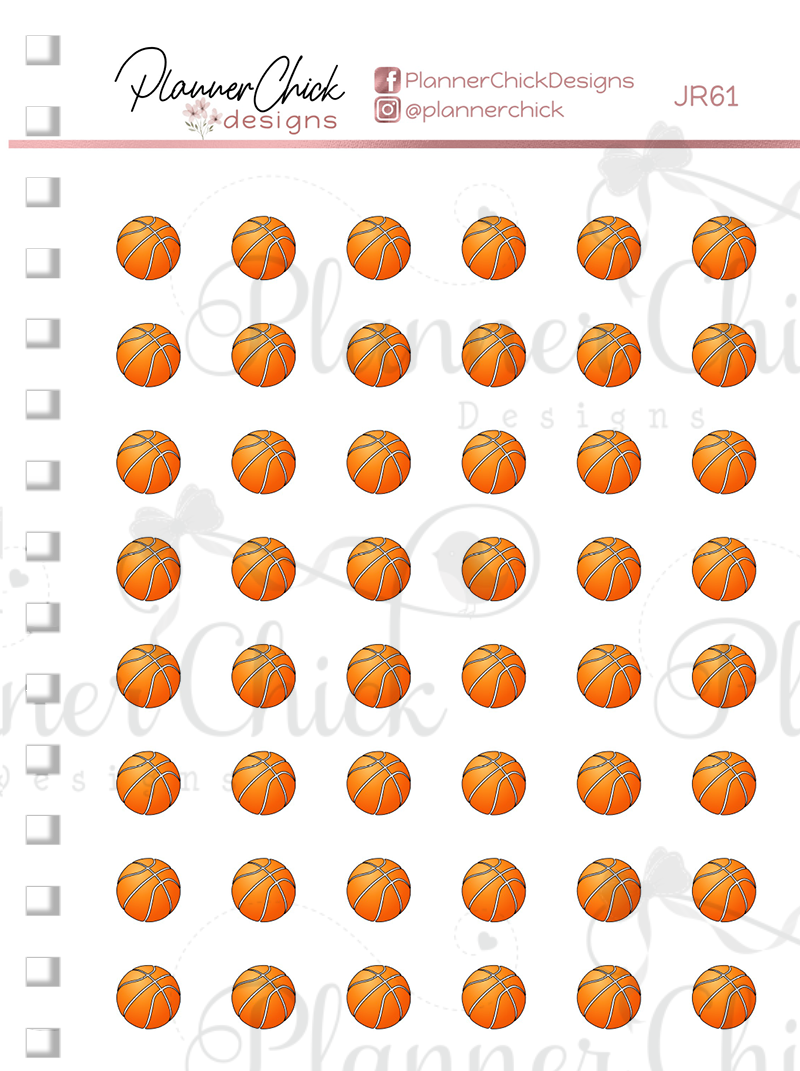 Mini Stickers ~ Basketballs