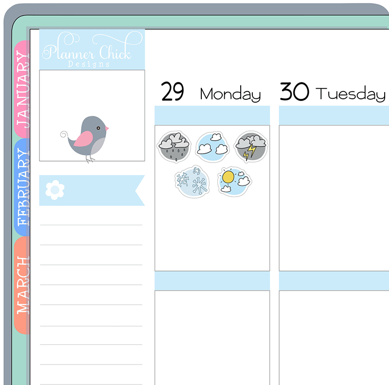 Mini Stickers ~ Doodle Weather Icons