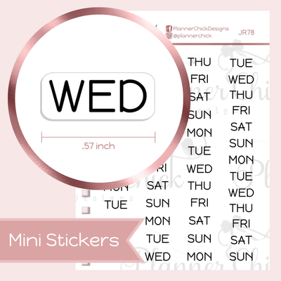 Mini Stickers ~ Abbreviated Days & Months