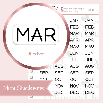Mini Stickers ~ Abbreviated Days & Months