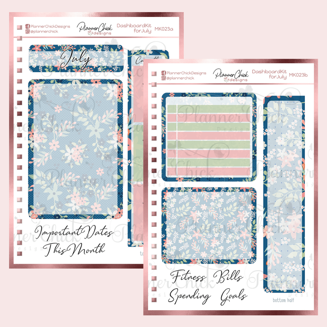 Dashboard Kit ~ July (TWO Sheets)