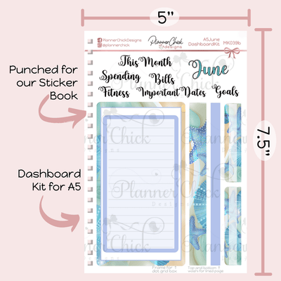 Monthly & Dashboard Kits ~ Seashore (for June)