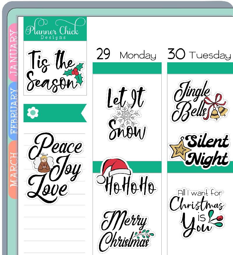 Christmas Quotes Planner Stickers