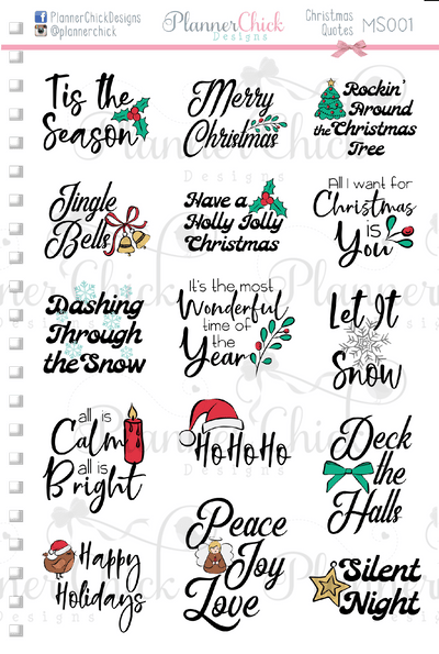 Christmas Quotes Planner Stickers