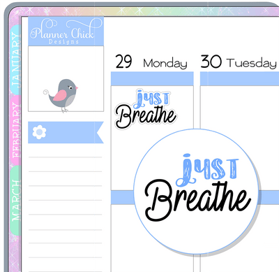 Just Breathe Planner Stickers