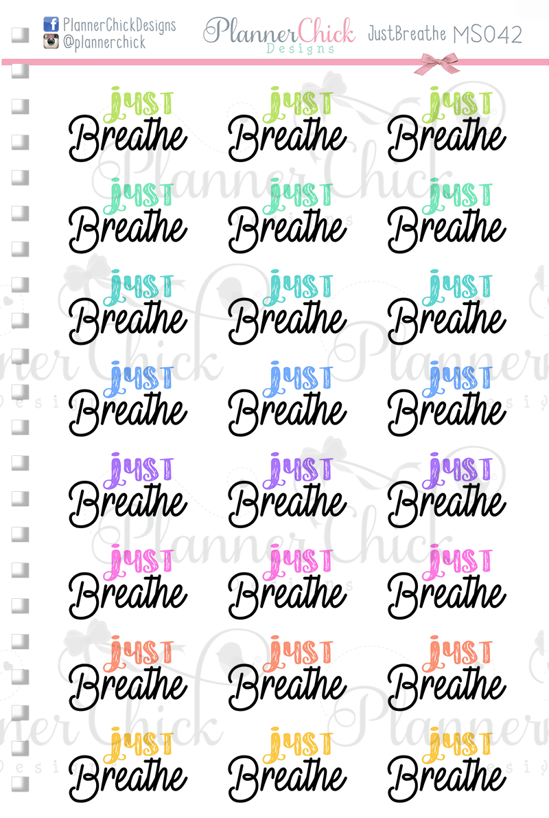 Just Breathe Planner Stickers