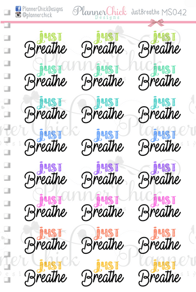 Just Breathe Planner Stickers
