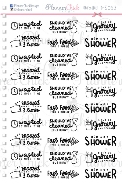 Oh Yes I Did! Planner Stickers