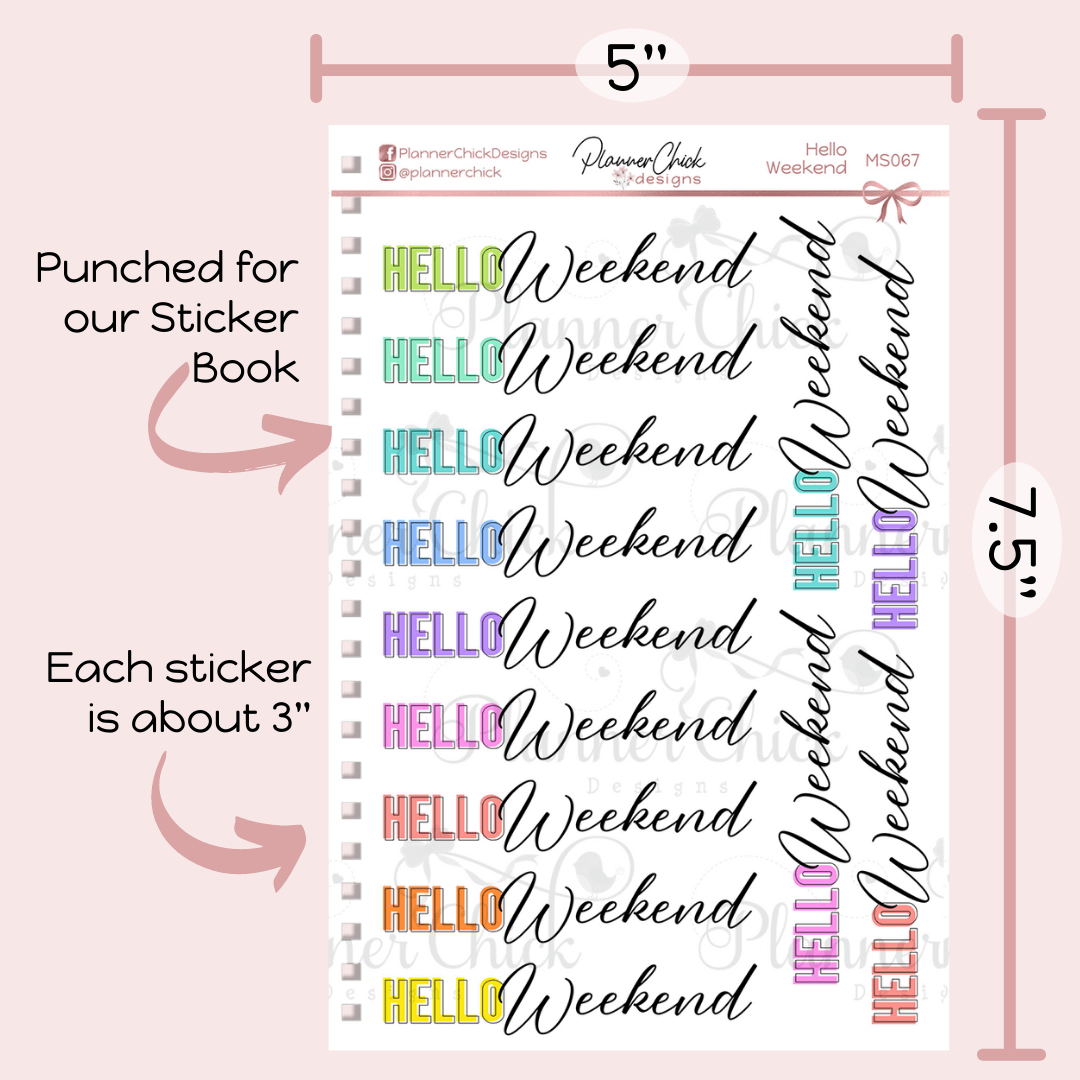 Hello Weekend Planner Stickers