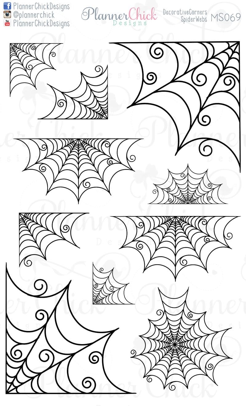 Decorative Corners ~ Spiderwebs