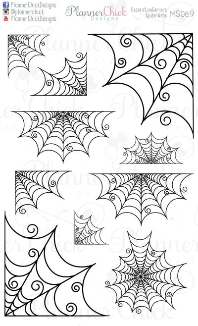 Decorative Corners ~ Spiderwebs