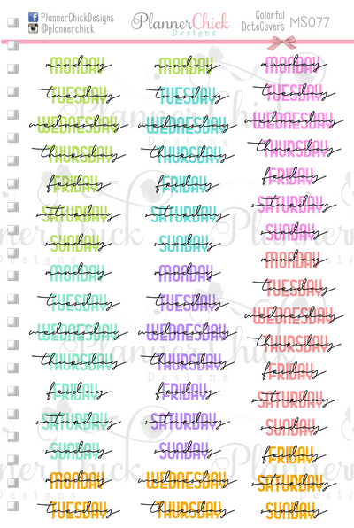 Days of the Week Planner Stickers