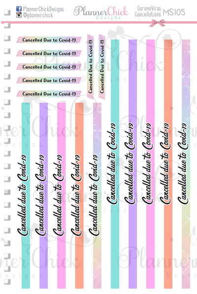Cancelled Due to Covid-19 Planner Stickers