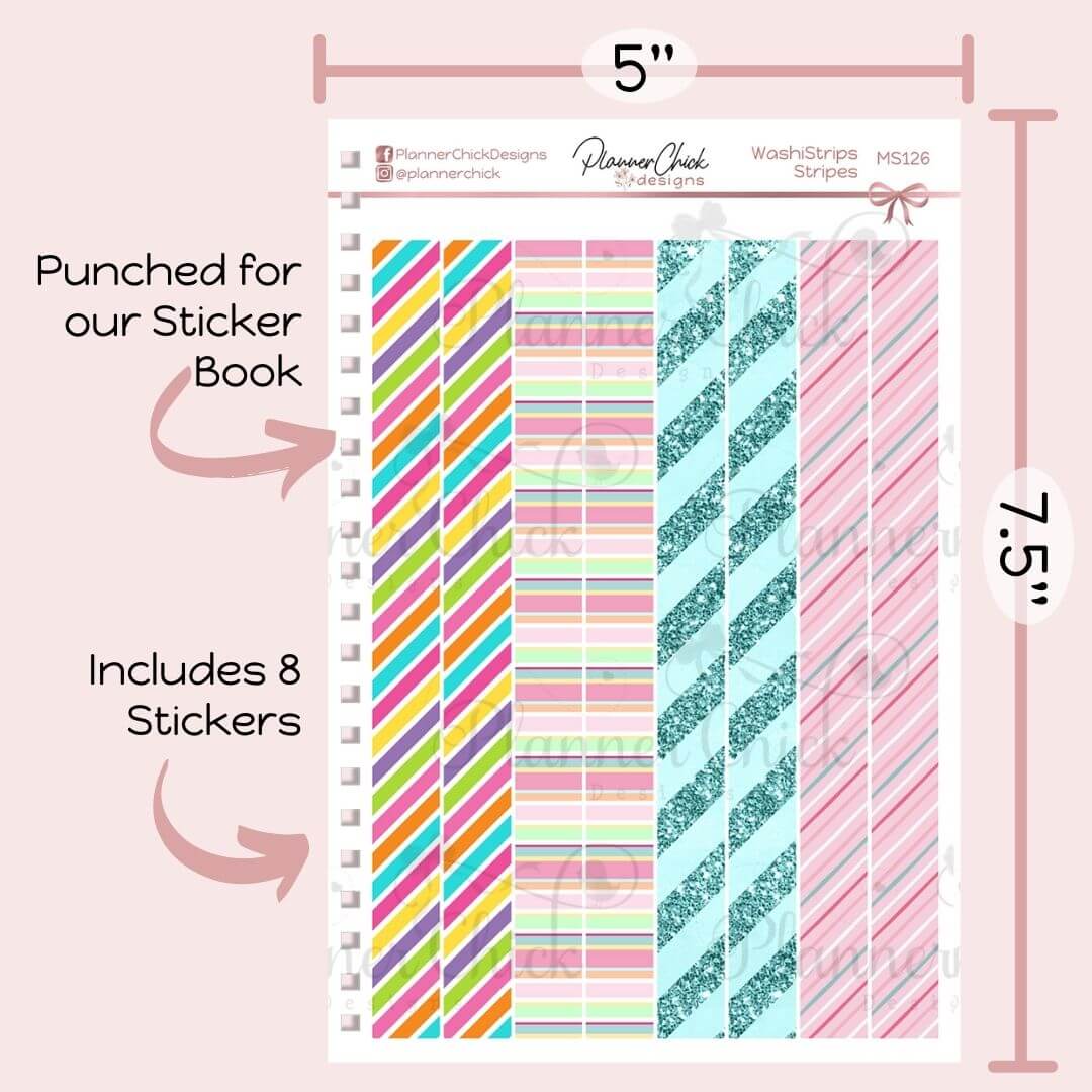 Washi Strips & Date Covers ~ Striped
