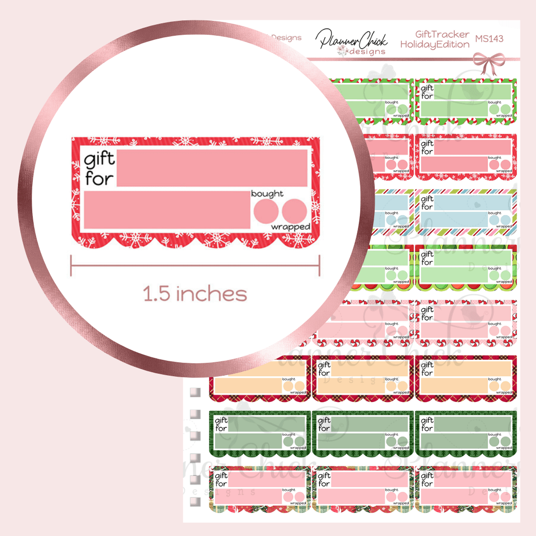 Gift Tracker Planner Stickers