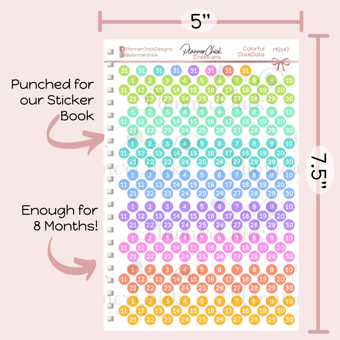 Colorful Date Dots (Mini)