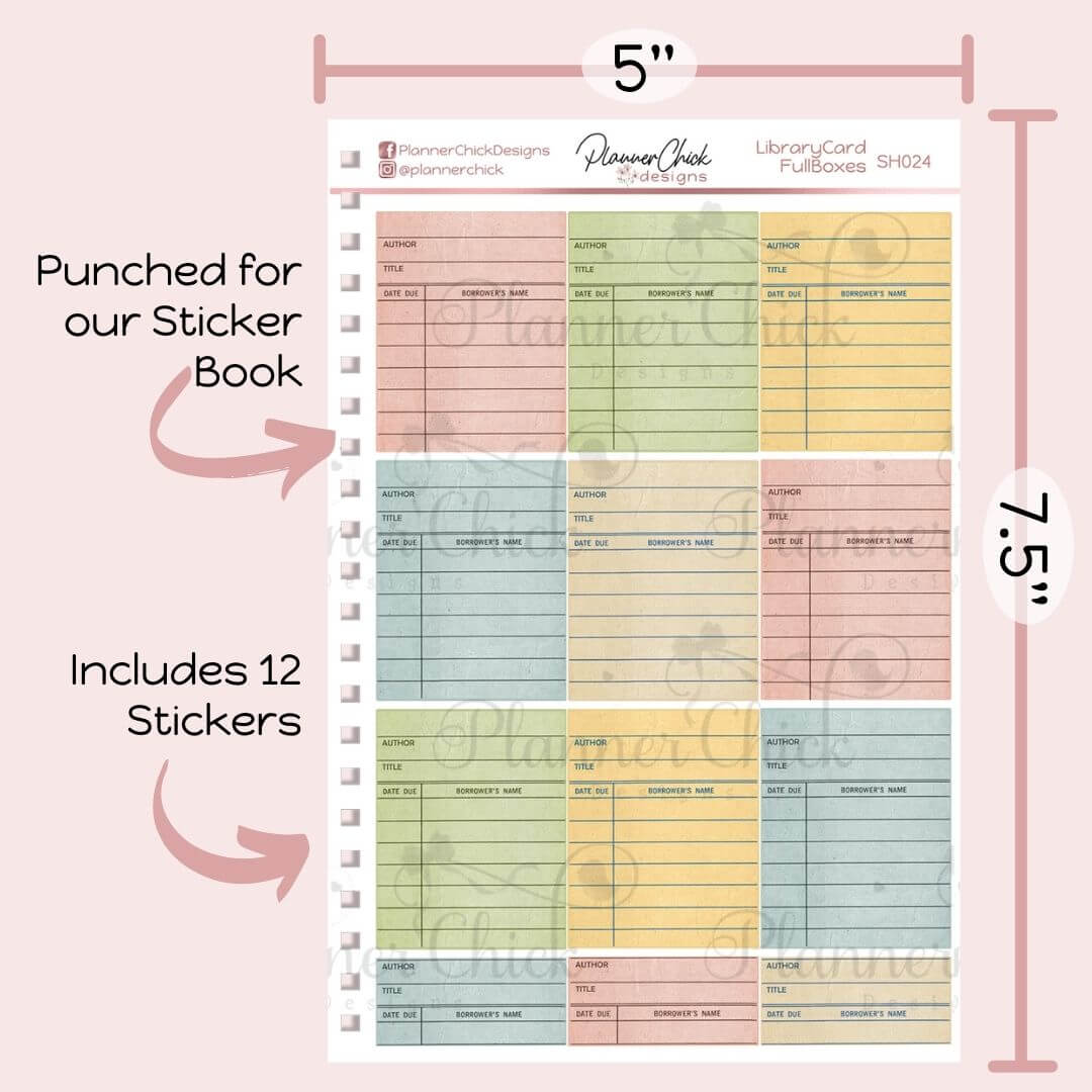 Vintage Library Card Stickers – PlannerChickDesigns