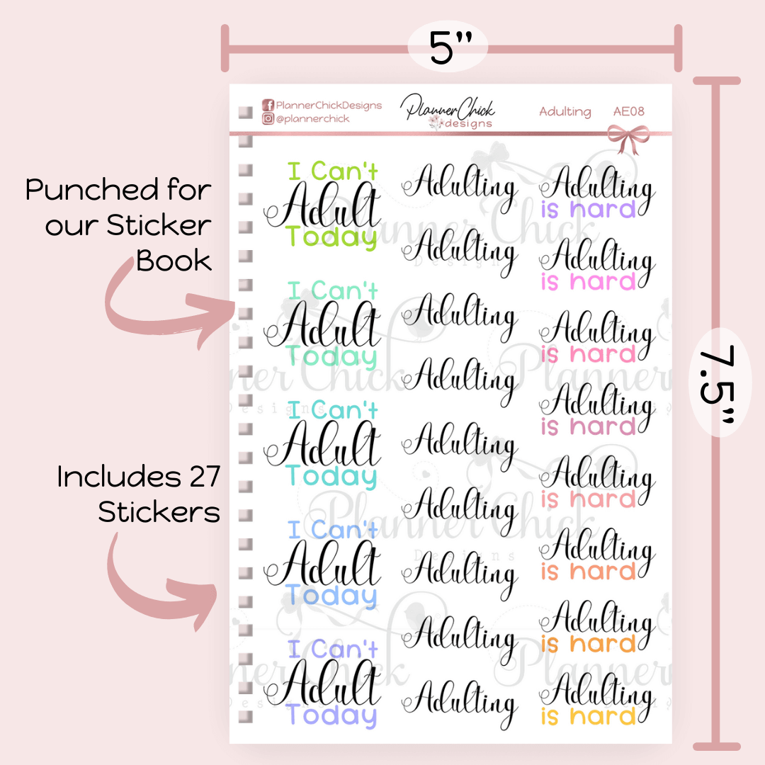 Adulting Scripts Planner Stickers