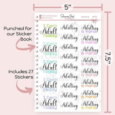 Adulting Scripts Planner Stickers