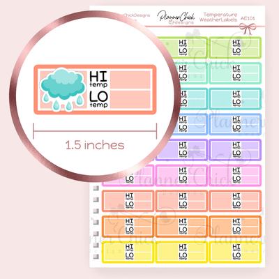 Hi/Lo Temperature Weather Labels