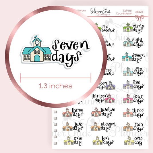 School Countdown Planner Stickers